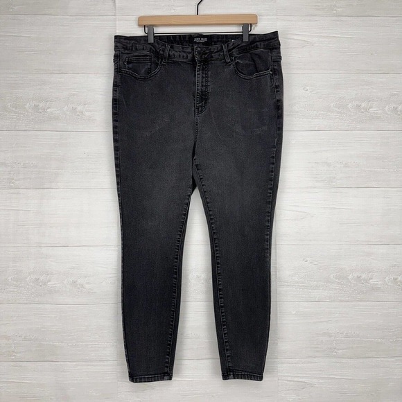 Judy Blue High Waist Skinny Fit Jeans Women 22W Waist 38 Washed Black Stretch - Picture 14 of 14